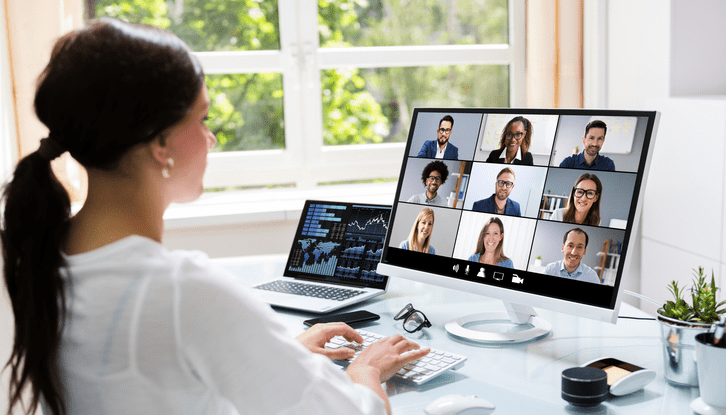 A diverse group of remote professionals, symbolizing how outsourcing partners provide specialized skills and immediate expertise without the time and expense of hiring new staff